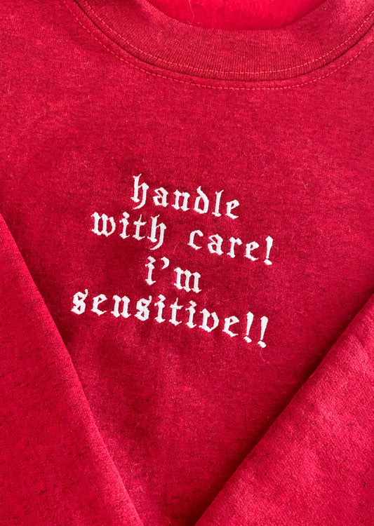 Handle With Care I'm Sensitive Embroidery