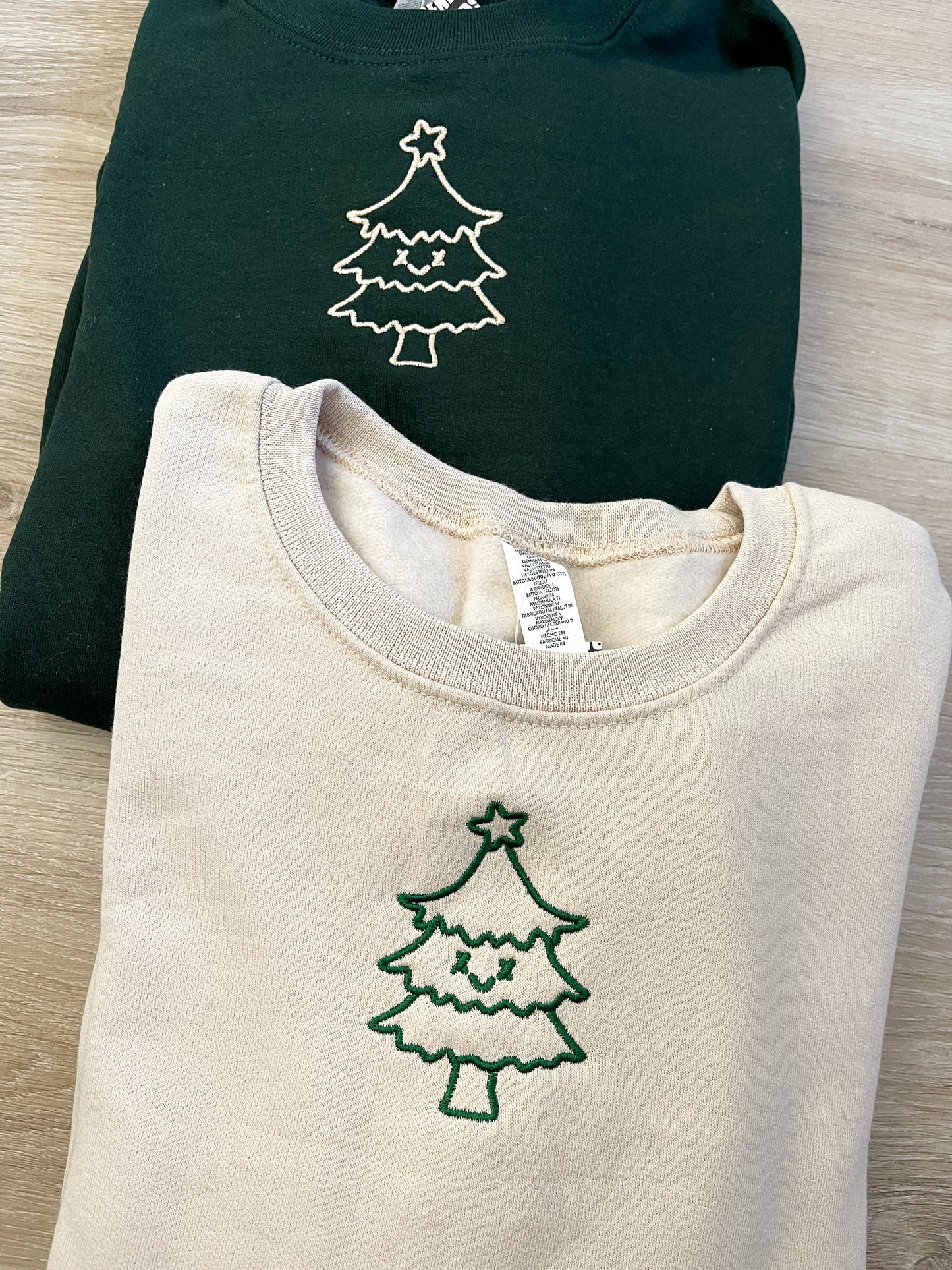 Christmas Tree Embroidered Matching Set