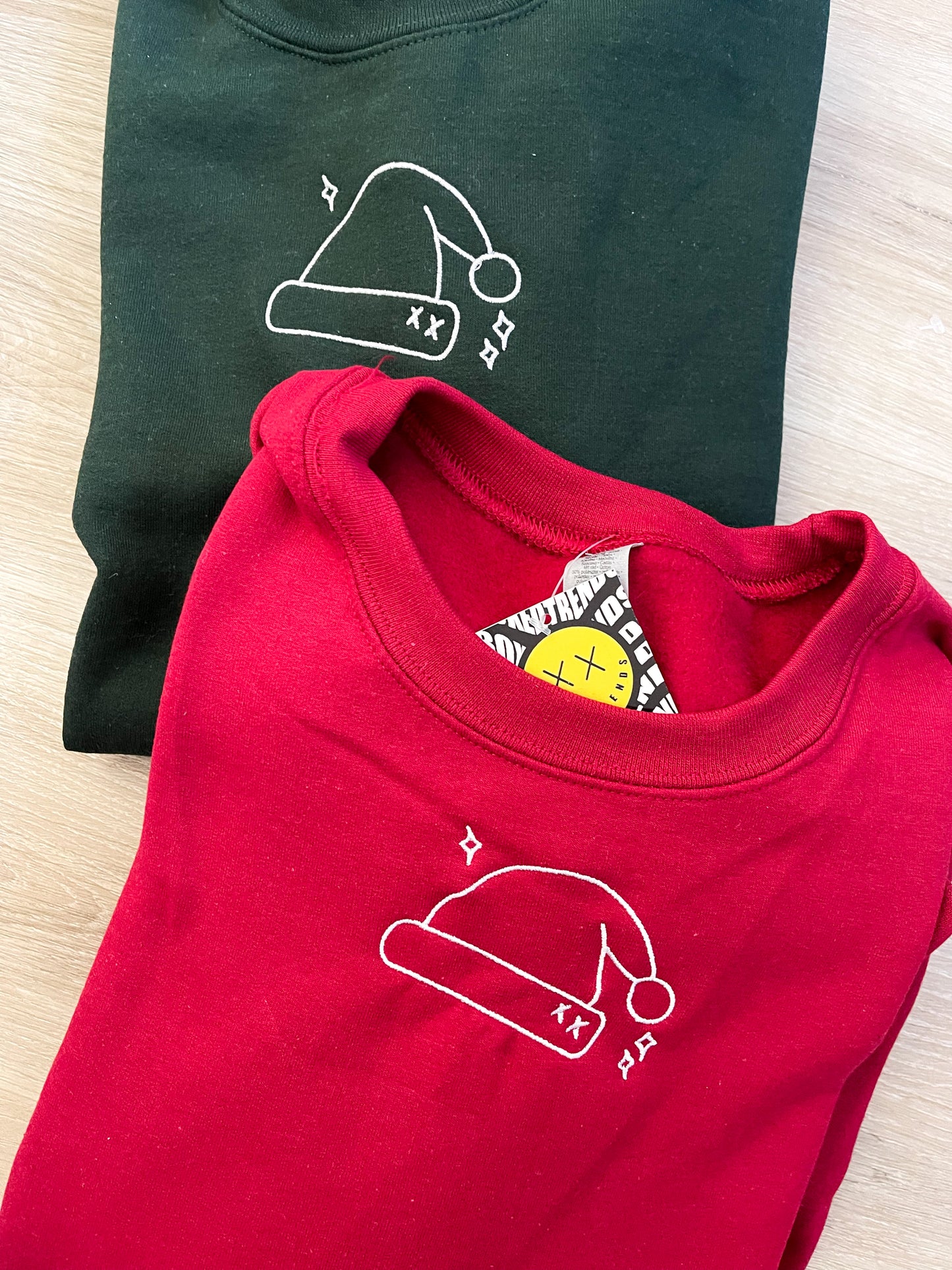 Santa Hat Embroidered Matching Set