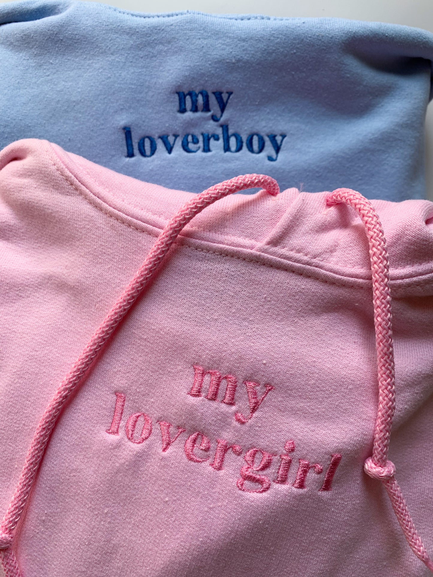 "My Loverboy" Embroidered Blue Singular Hoodie