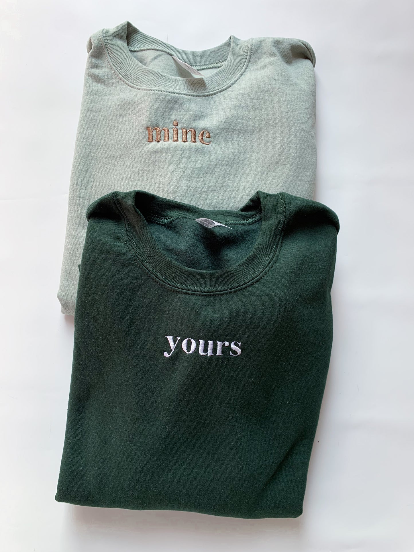 "Mine" Embroidered Sage Singular Sweatshirt