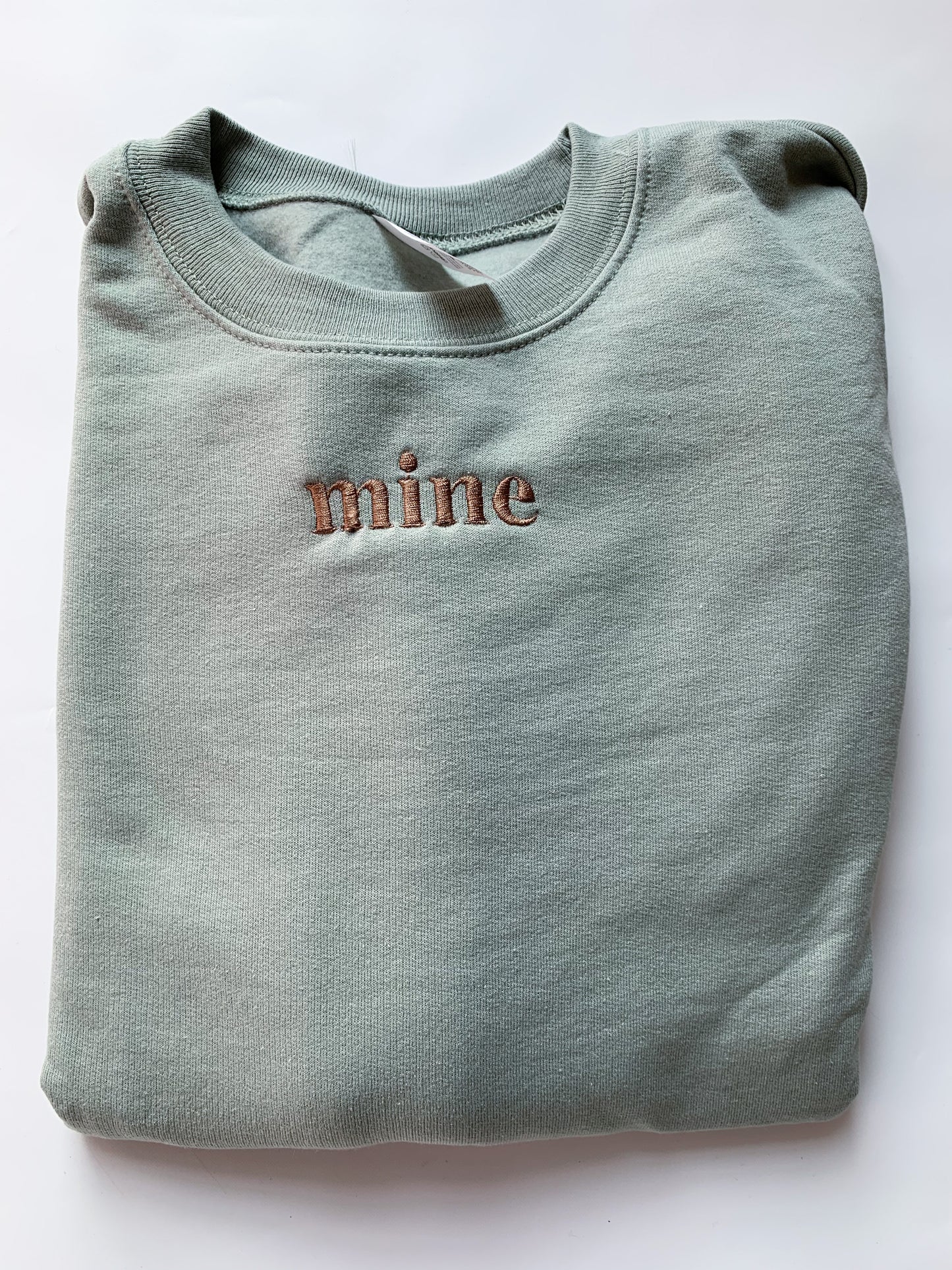 "Mine" Embroidered Sage Singular Sweatshirt