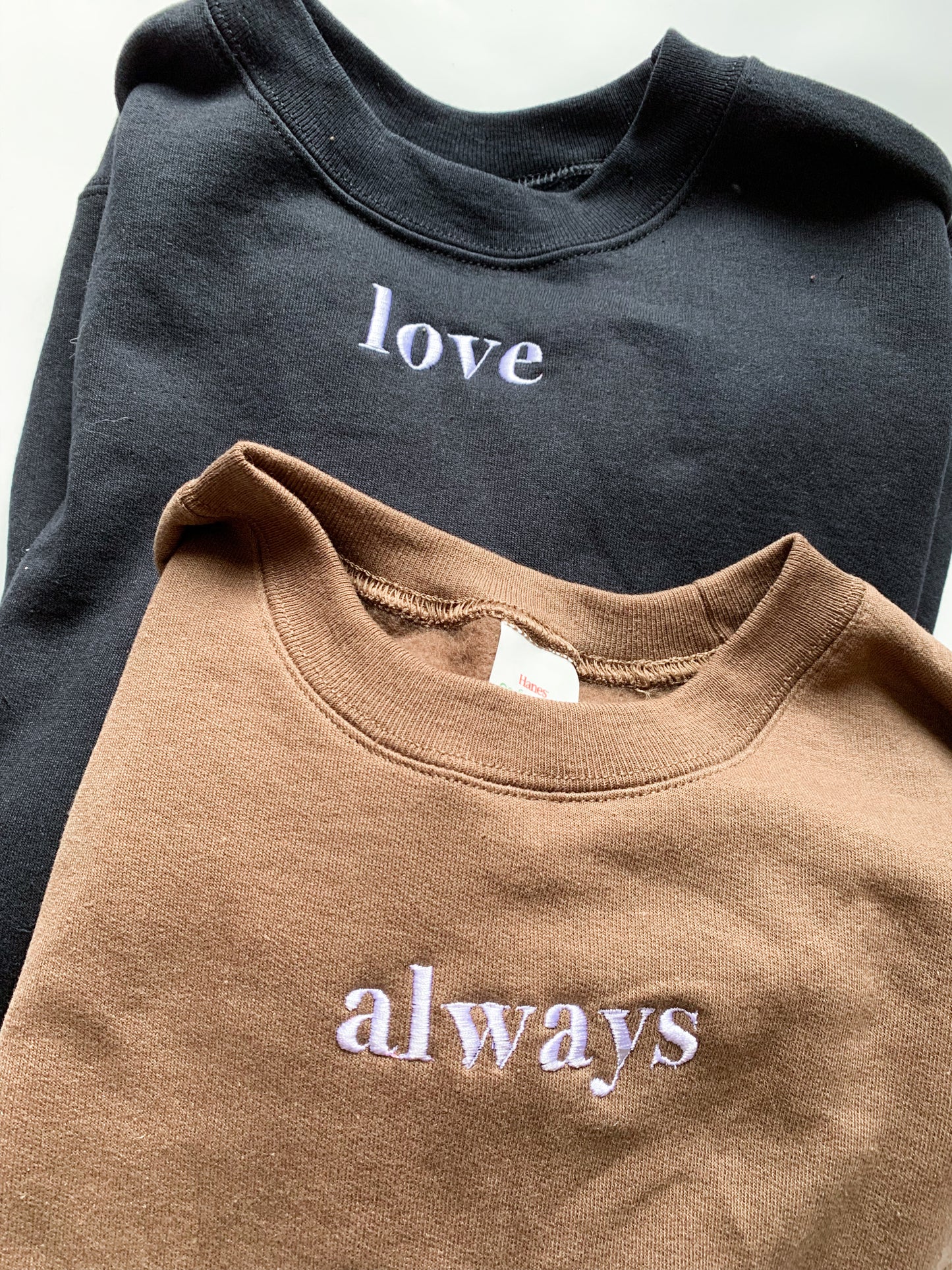 "Love" "Always" Embroidered Matching Set