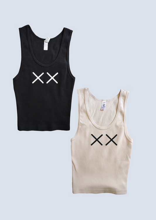 Double XX Heavy Weight Baby Rib Cropped Tank Top