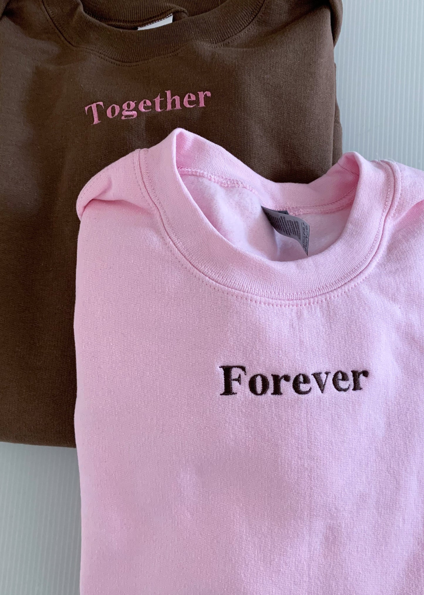 "Together" "Forever" Embroidered Matching Set