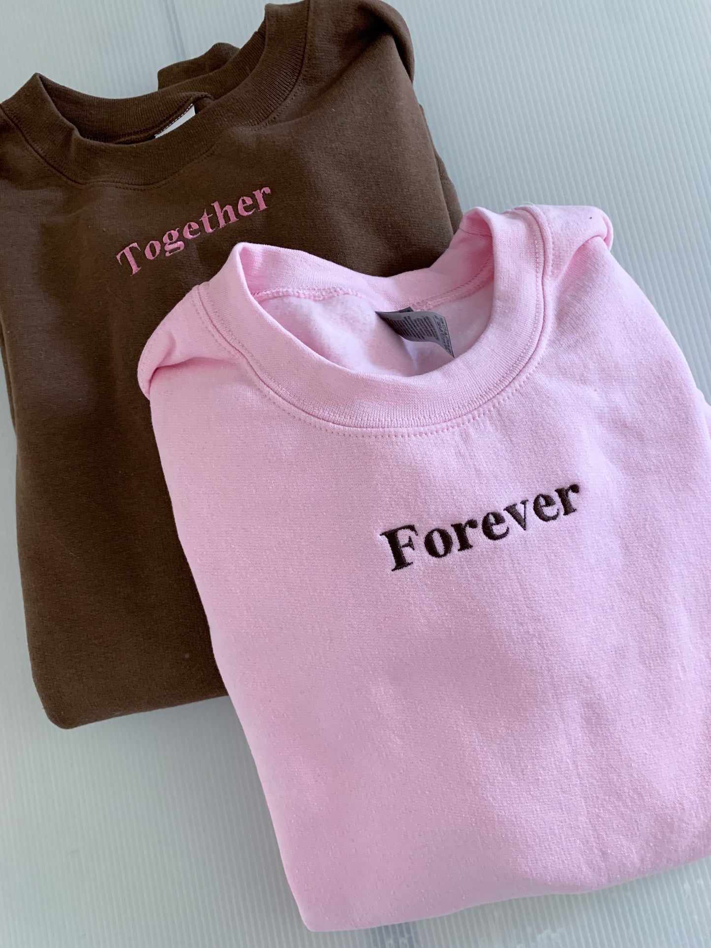 "Together" "Forever" Embroidered Matching Set