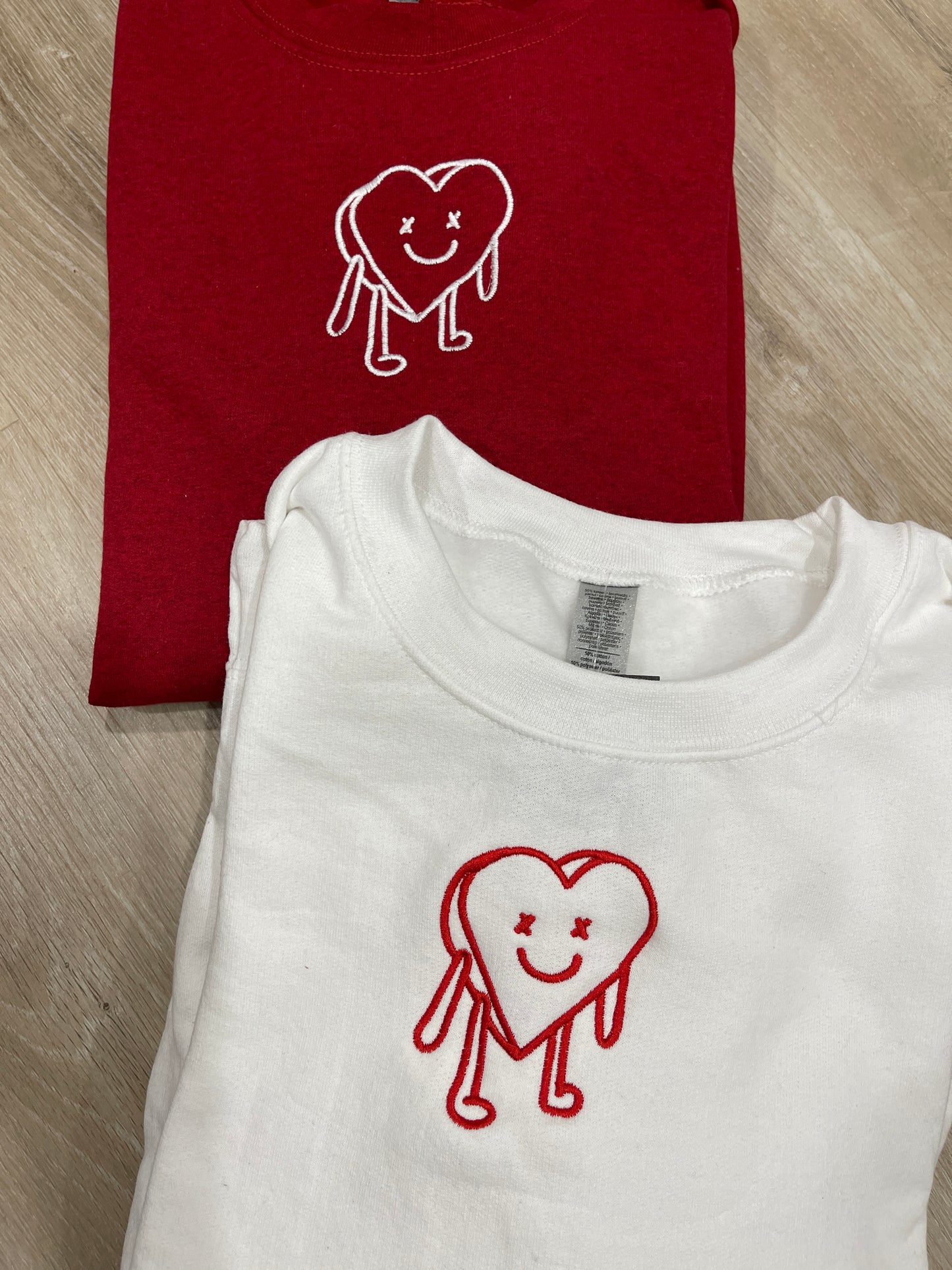 Heart Character Person Embroidered Matching Set