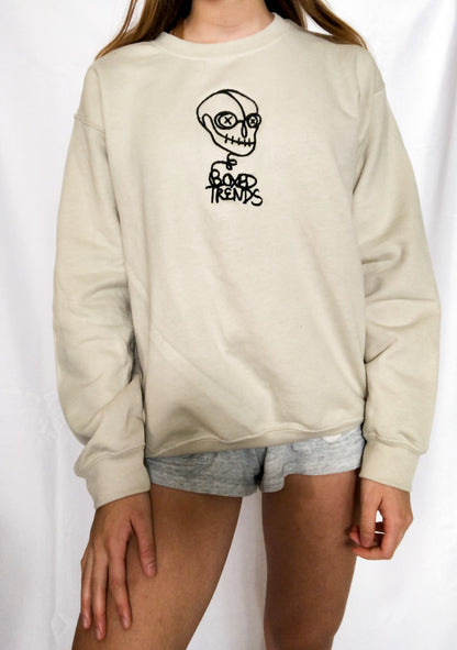 BOXEDTRENDS Skeleton Scribbles Embroidered Sweatshirt