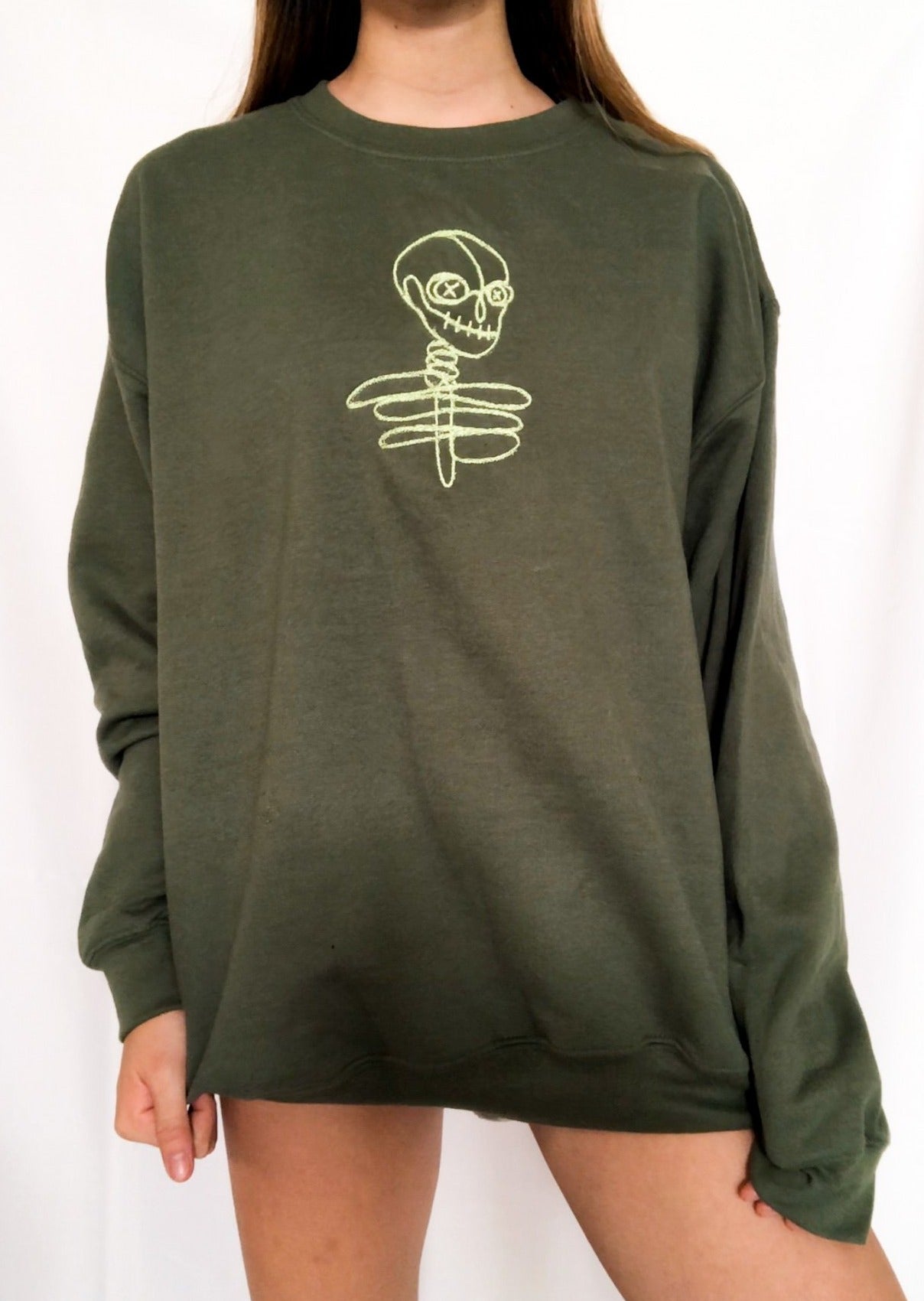 Skeleton Scribble Embroidered Sweatshirt