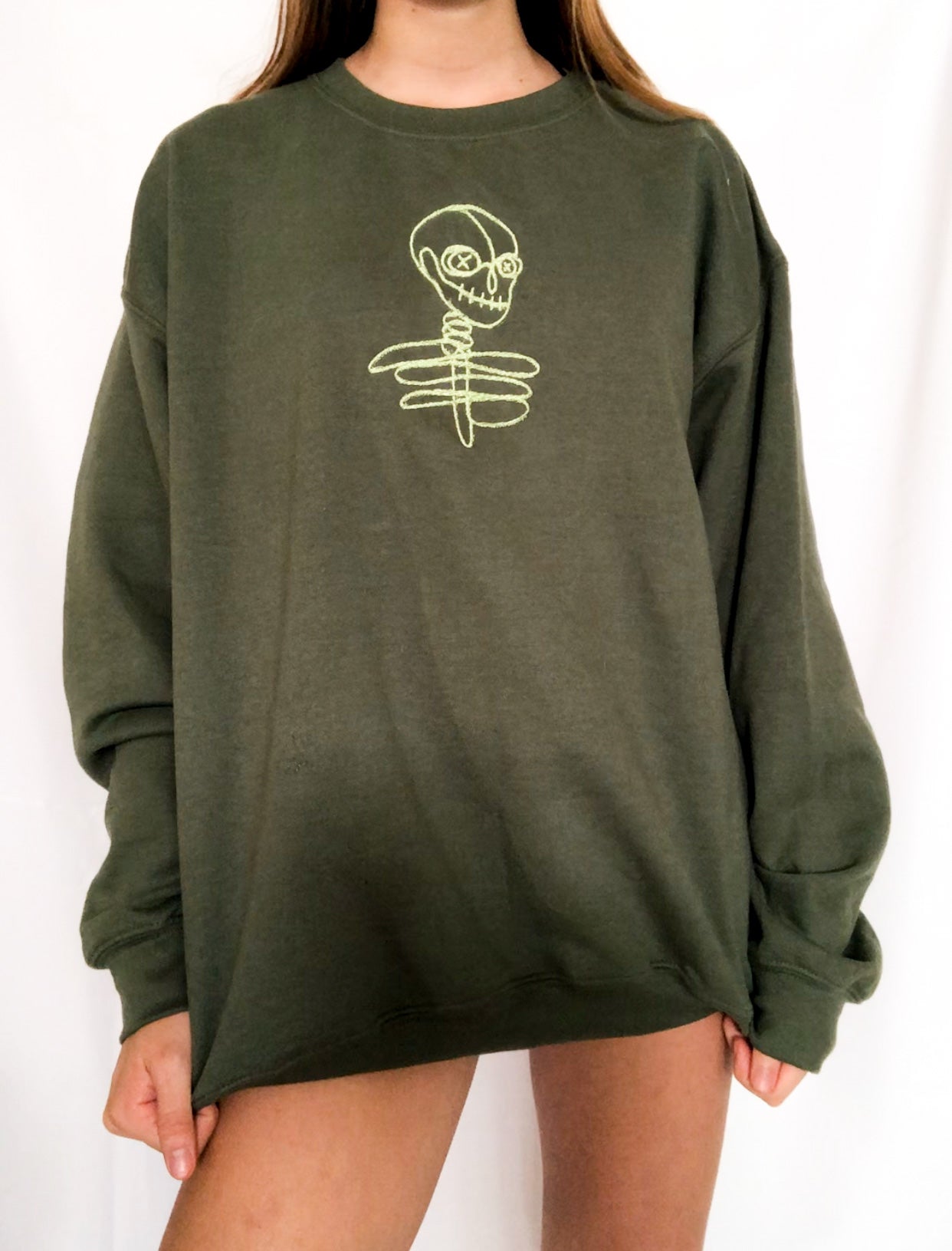 Skeleton Scribble Embroidered Sweatshirt