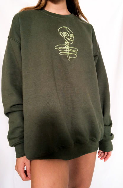 Skeleton Scribble Embroidered Sweatshirt