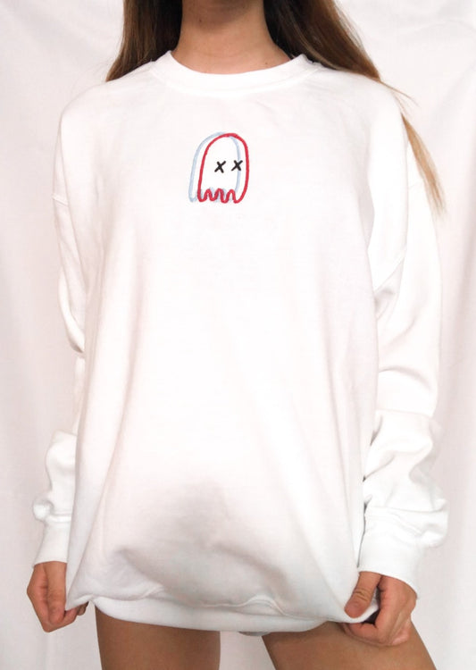 3-D X'd Out Ghost Embroidered Sweatshirt