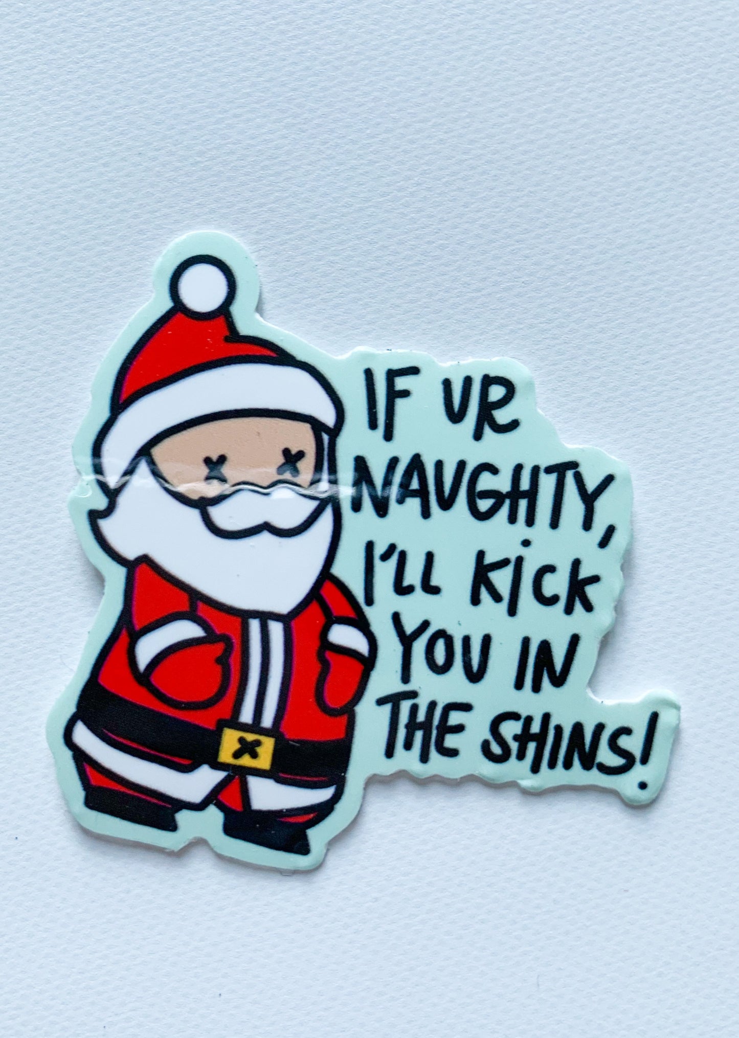 Naughty Santa Shins Christmas Christmas Vinyl Glossy Sticker
