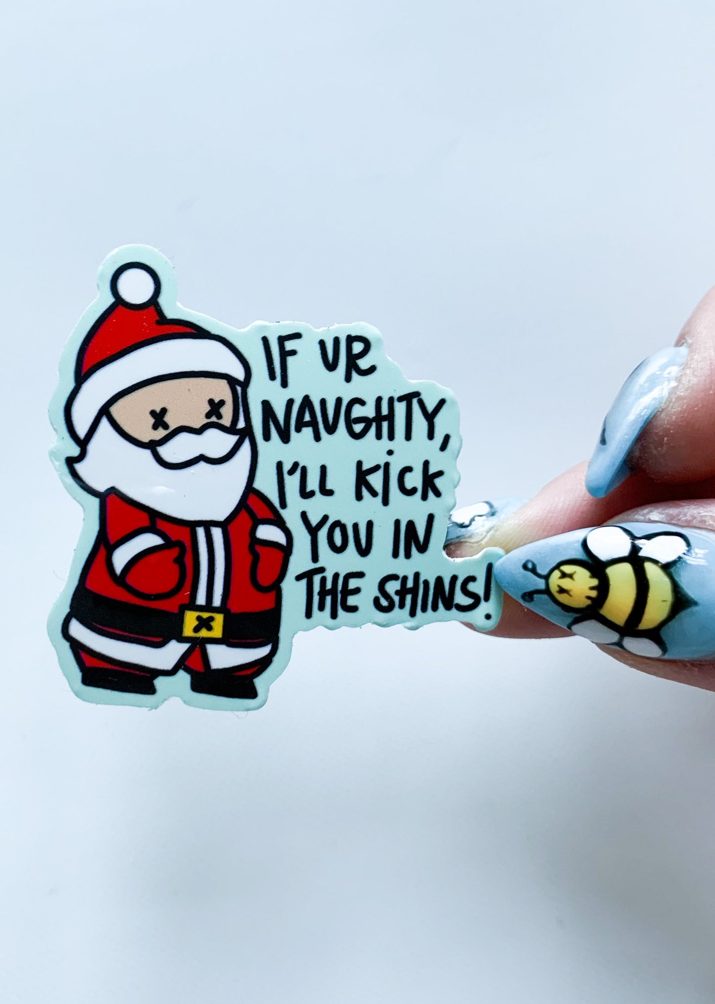 Naughty Santa Shins Christmas Christmas Vinyl Glossy Sticker