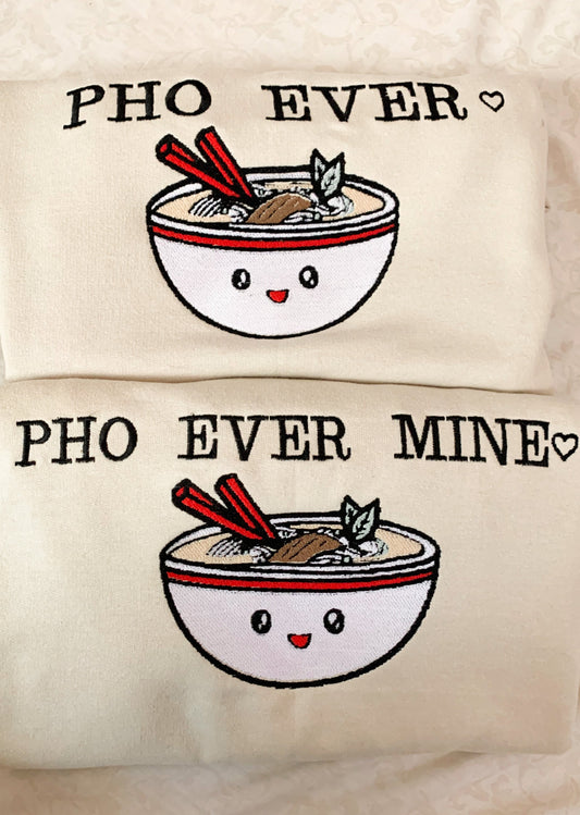 Matching Pho Embroidered Sweatshirt Set