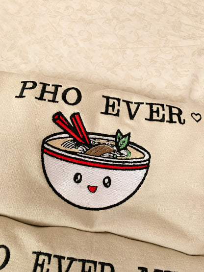 Matching Pho Embroidered Sweatshirt Set