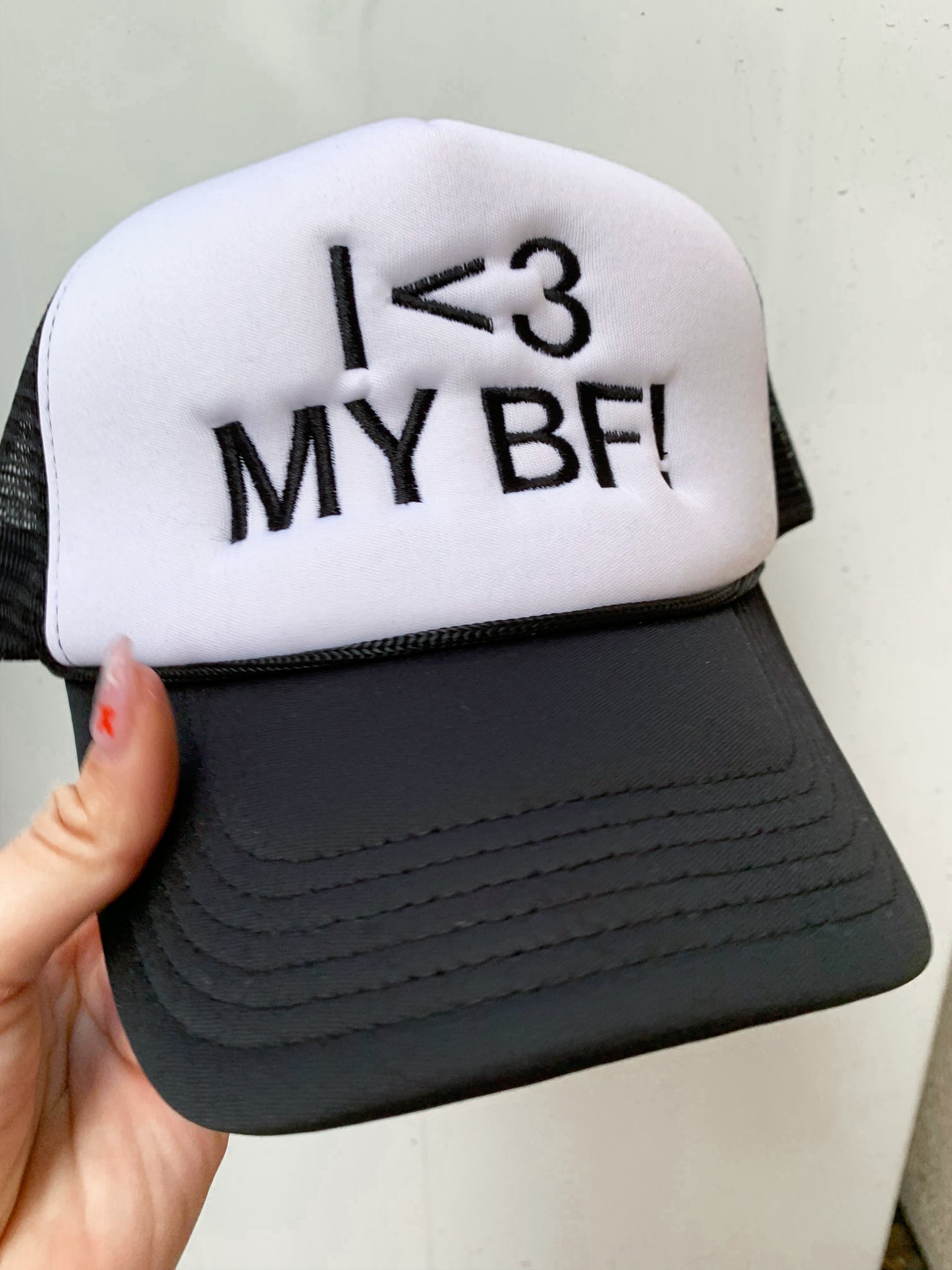 I LOVE MY BF Foam Trucker Hat