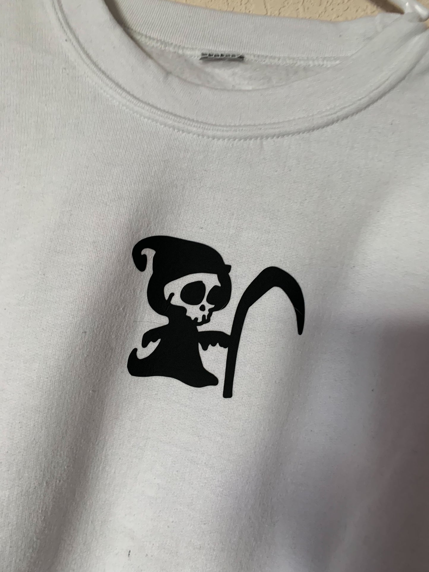 Grim Reaper Thrifted Vinyl Sweatshirt
