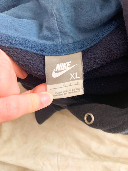 AUTHENTIC REWORKED Vintage Nike Swoosh Spellout Hoodie, Grey Tag!