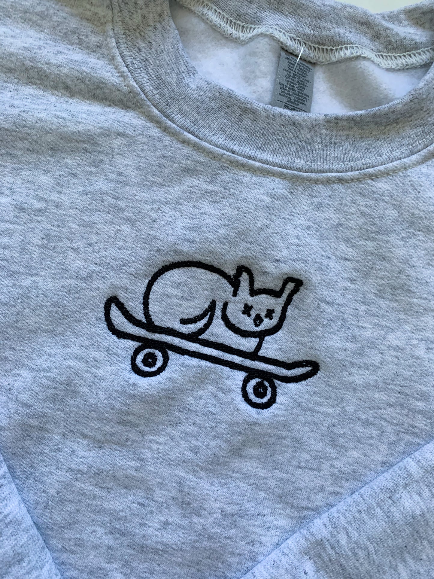 Skateboarding Dog and Cat Embroidered Matching Set