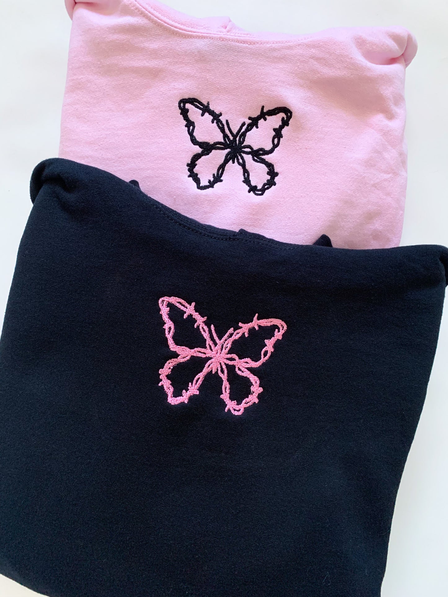 Barbed Wire Butterflies Embroidered Set