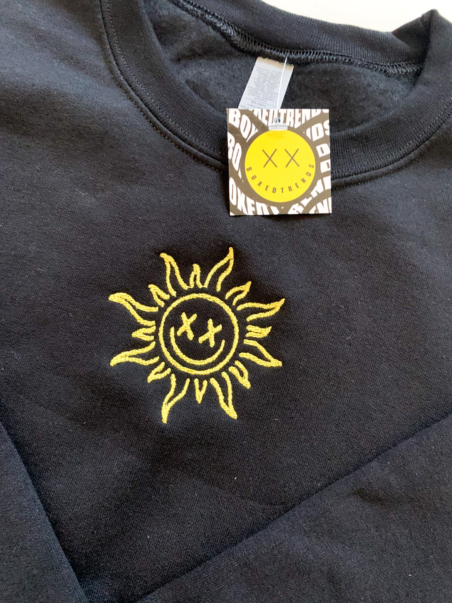 Sun and Moon Embroidered Set: Black