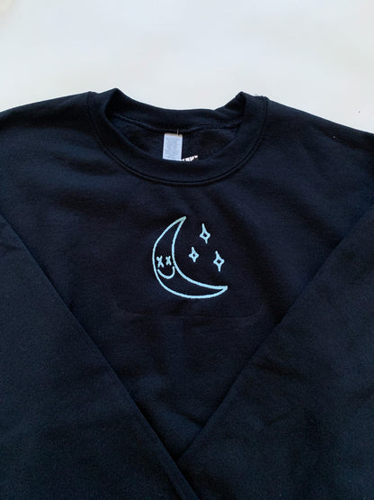 Sun and Moon Embroidered Set: Black