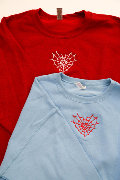 Spiderweb Heart Embroidered Matching Set