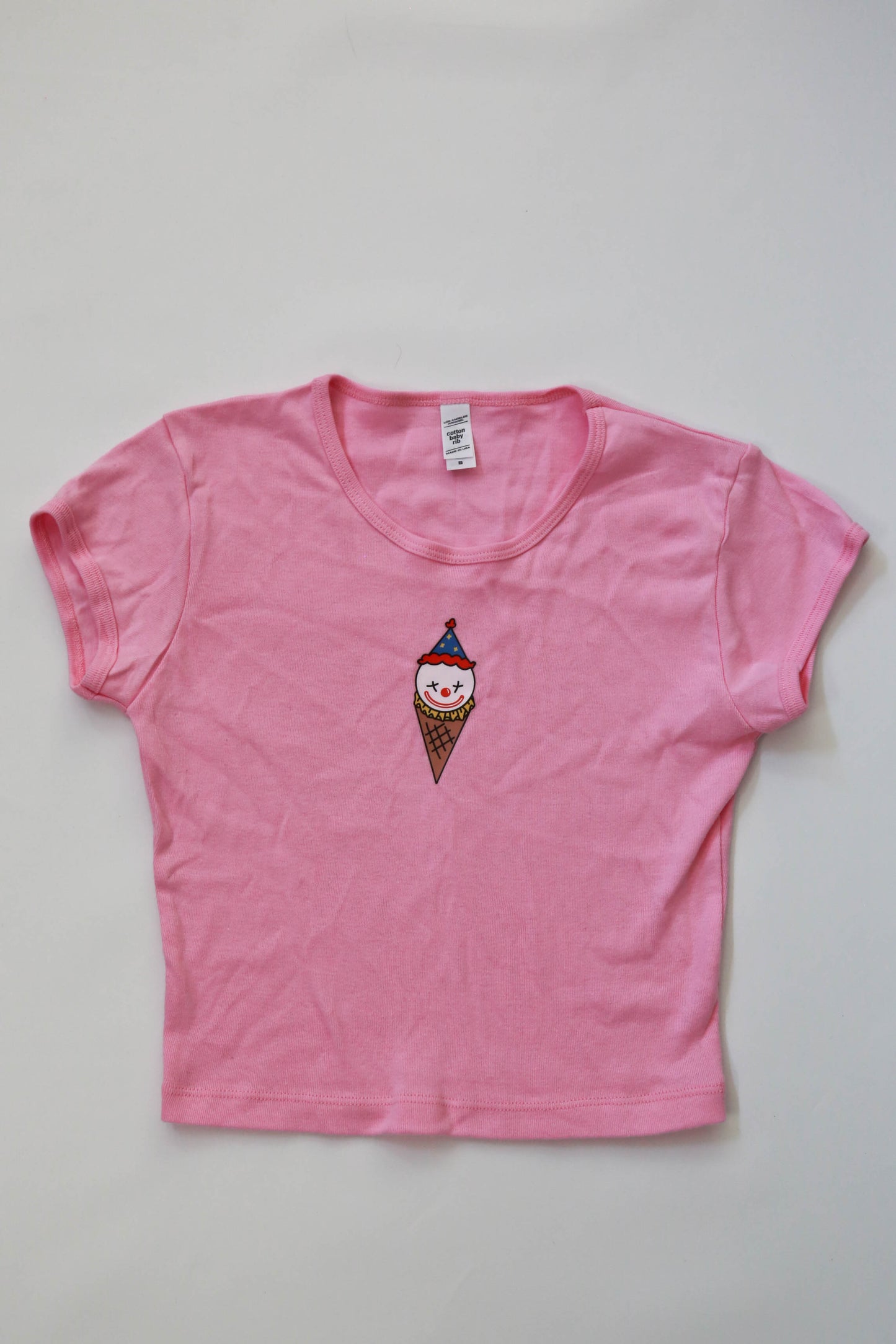 Ice Cream Clown Baby Crop Tee