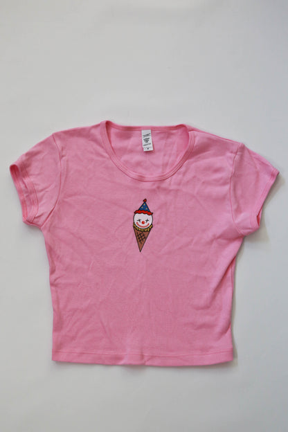 Ice Cream Clown Baby Crop Tee