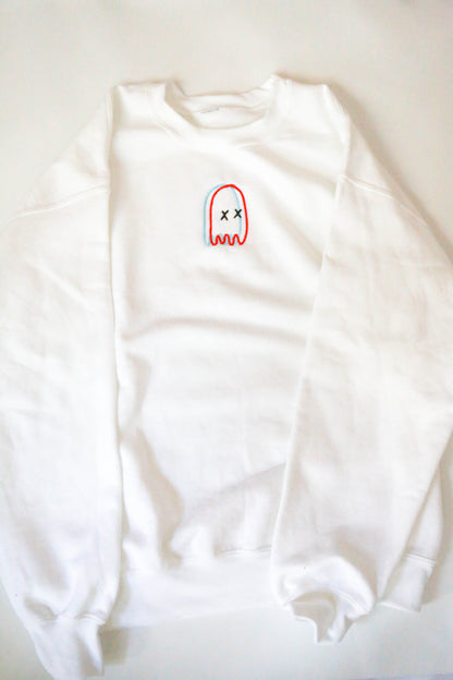 3-D X'd Out Ghost Embroidered Sweatshirt