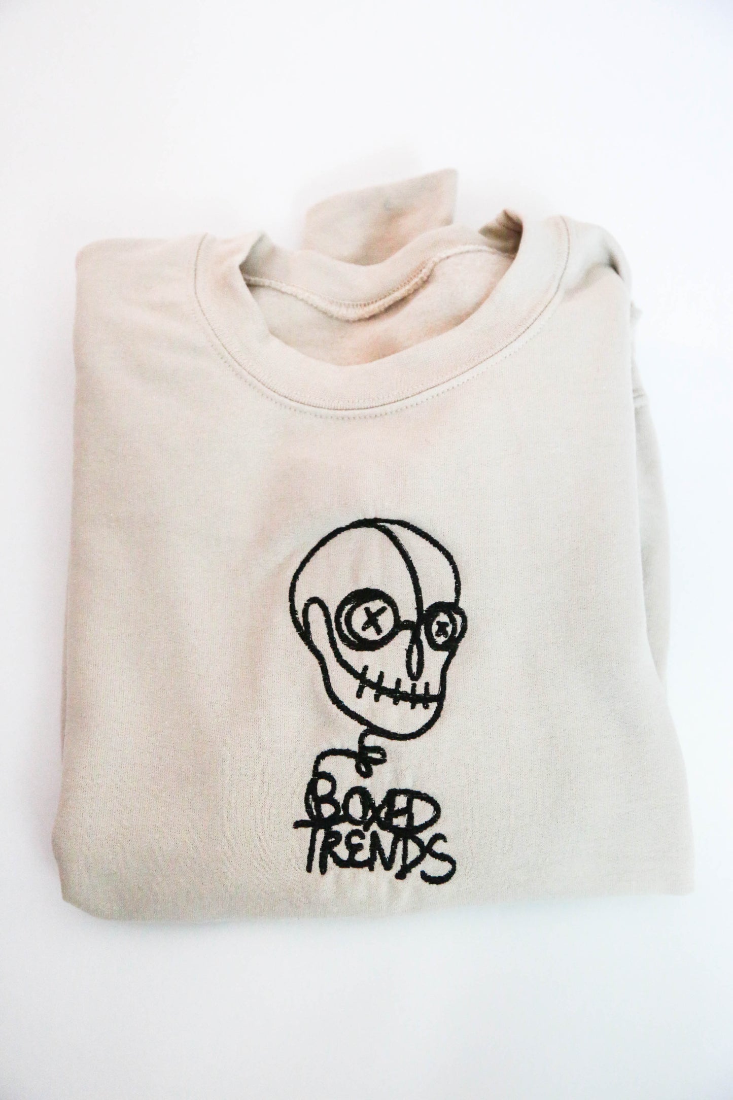 BOXEDTRENDS Skeleton Scribbles Embroidered Sweatshirt
