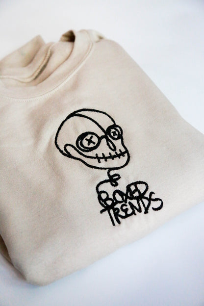 BOXEDTRENDS Skeleton Scribbles Embroidered Sweatshirt