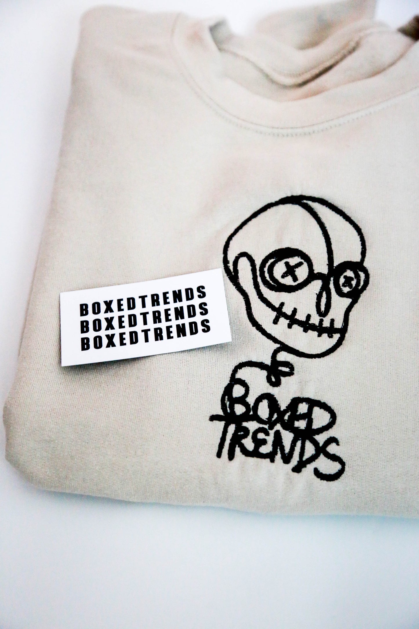 BOXEDTRENDS Skeleton Scribbles Embroidered Sweatshirt