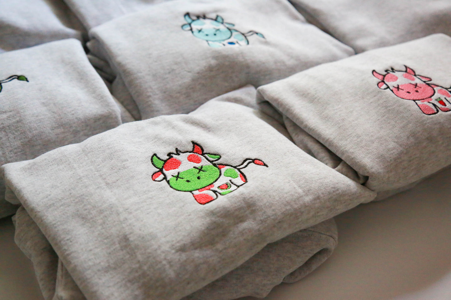 Watermelon Cow Embroidered Sweatshirt