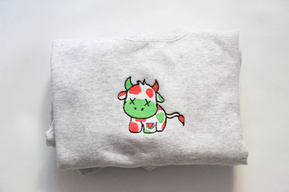 Watermelon Cow Embroidered Sweatshirt