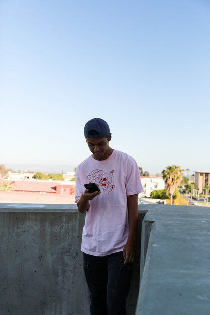 Til Death Do Us Part Skeleton Pink Vinyl Comfort Color Tee