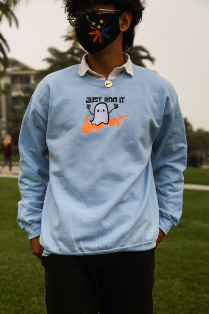 Just Boo It Embroidered Sweatshirt (CUSTOMIZABLE COLOR)