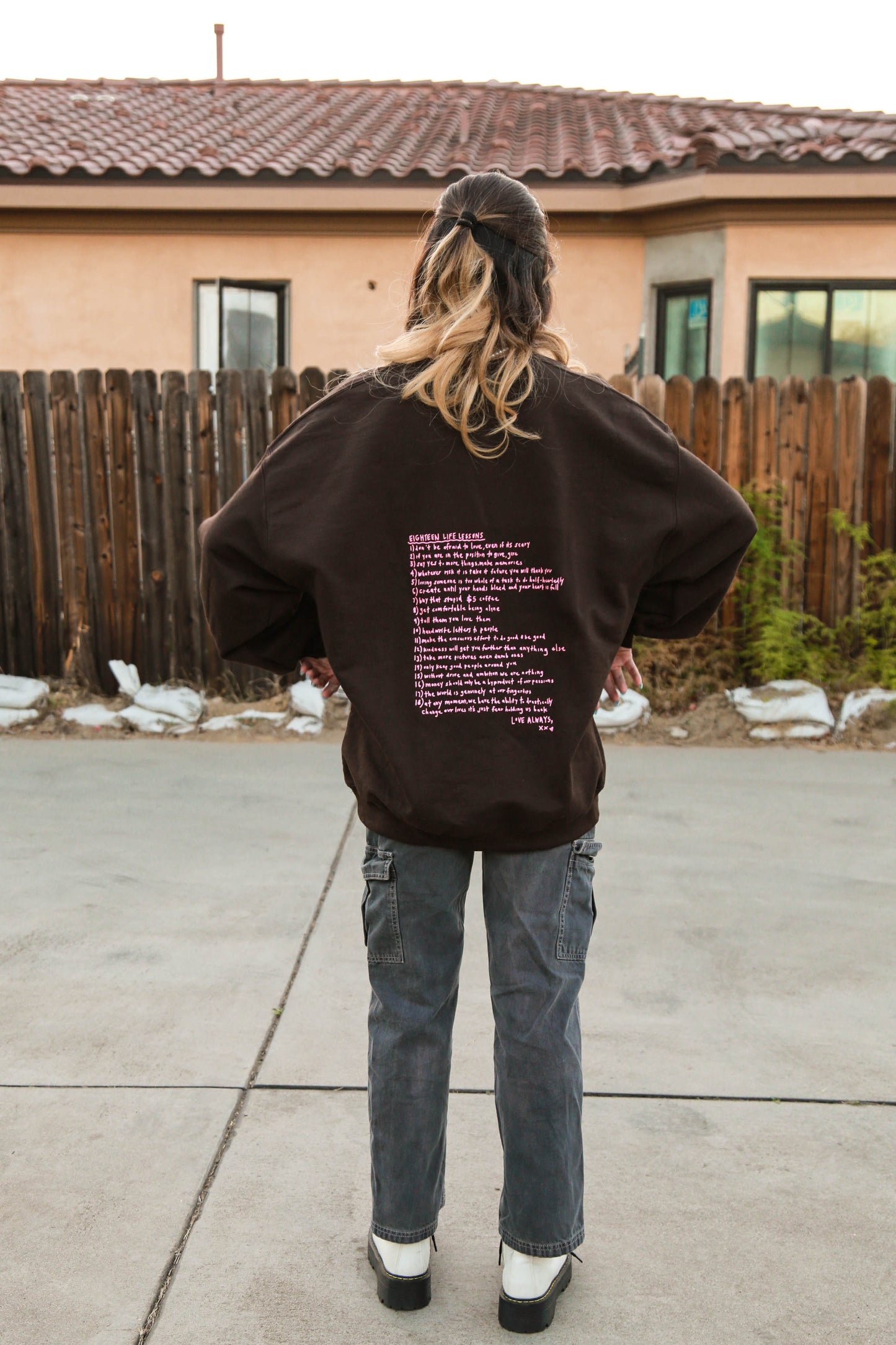 18 Life Lessons Vinyl Printed Sweatshirt