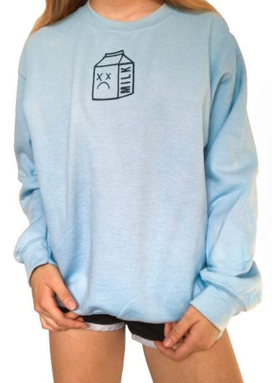 X'D OUT MILK EMBROIDERED SWEATSHIRT
