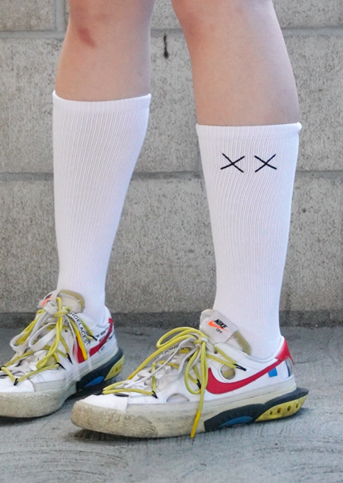 Black XX Embroidered Crew Socks