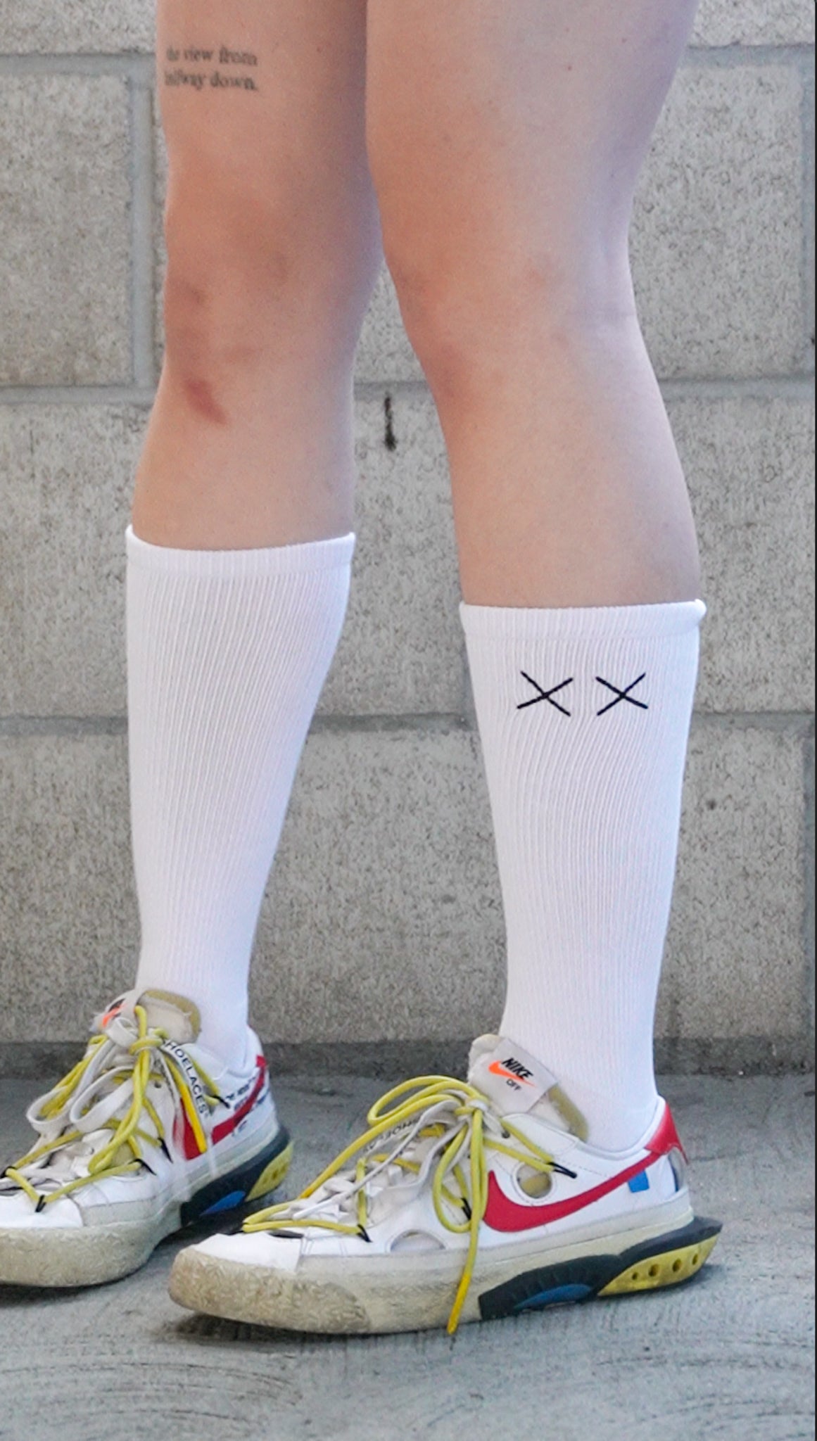 Sage Green XX Embroidered Crew Socks
