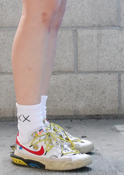Black XX Embroidered Crew Socks