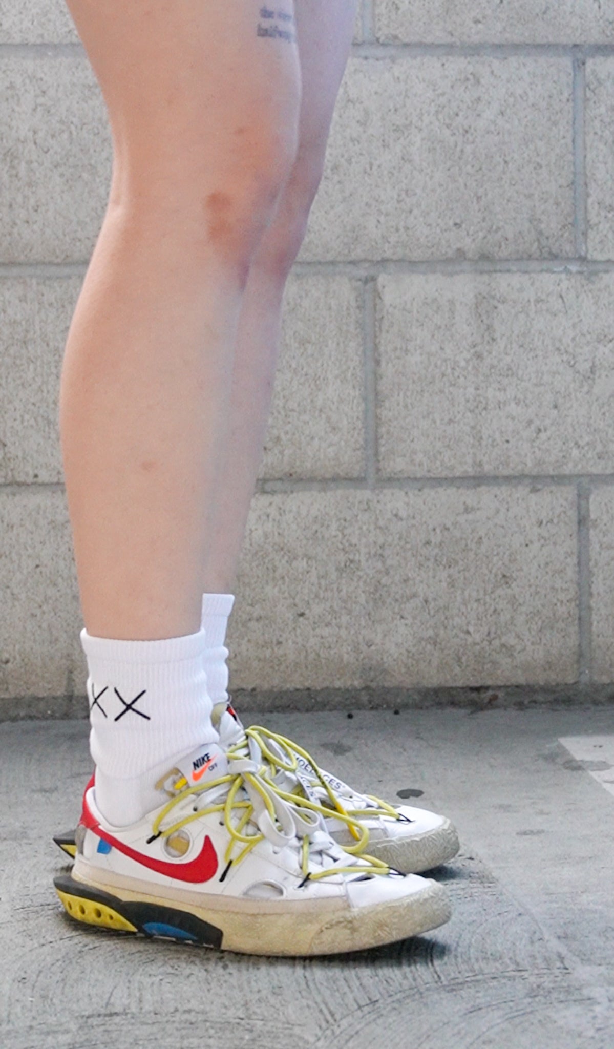 White XX Embroidered Crew Socks