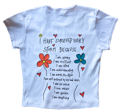 NO RAIN? NO FLOWERS! Printed Cropped Baby tee