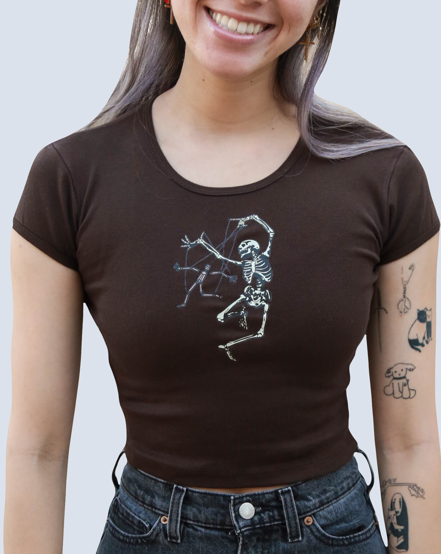 Marionette Skeleton Baby Crop Tee