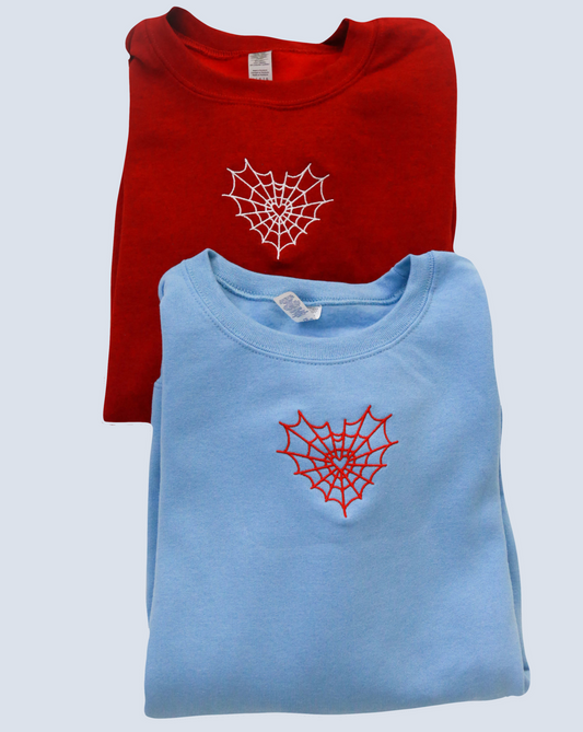 Spiderweb Heart Embroidered Matching Set