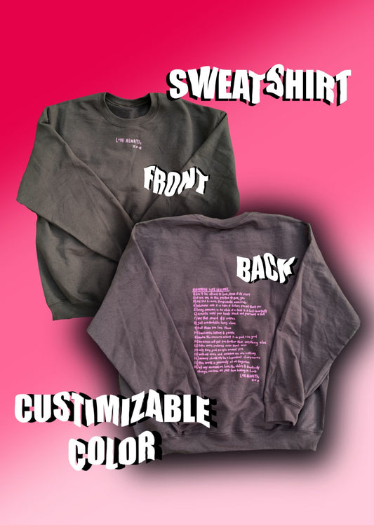 18 Life Lessons Vinyl Printed Sweatshirt