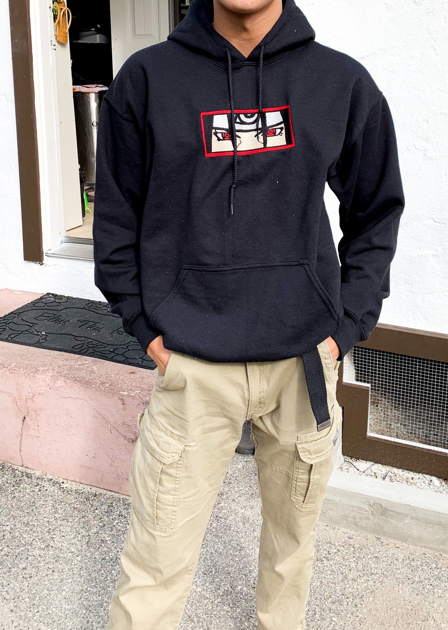 Itachi Embroidered Box Logo Style Hoodie