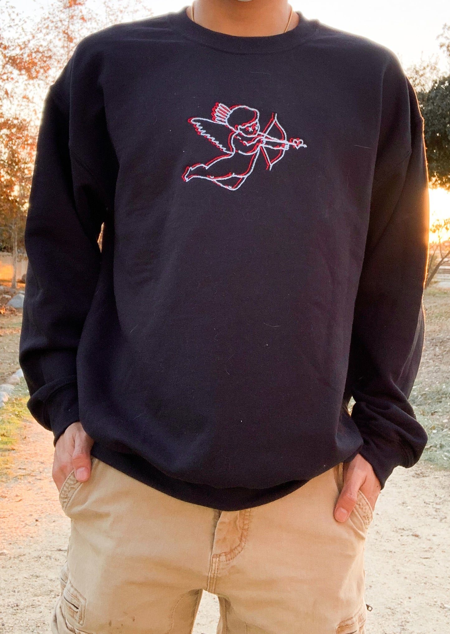 Matching Cupid Embroidered Set